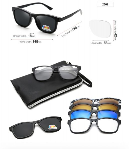 5 in 1 Magnetic Frame Changing Sunglasses-2201