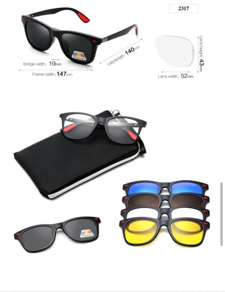 5 in 1 Magnetic Frame Changing Sunglasses-2317