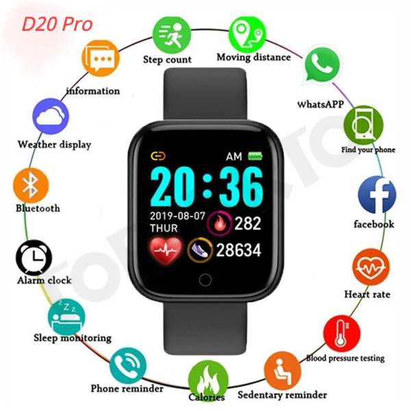 Relógio Inteligente Y68 D20 D28 Smartwatch Waterproof USB