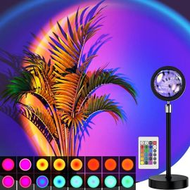 Remote Control Sunset Lamp 16 Colors | Home Bedroom Background Wall Decoration lamp | Rainbow Lamp Photo Shoot