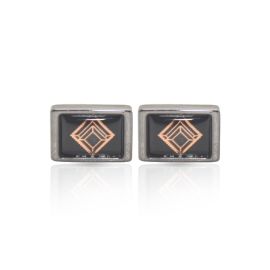 Cufflers Vintage Black Rectangle Cufflinks Model 1026 with Free Gift Box