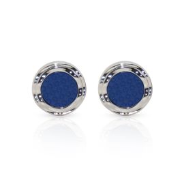 Cufflers Vintage Silver and Blue Cufflinks 1032 with Free Gift Box