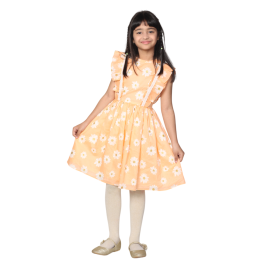 Orange Daisy Summer Lawn Shalwar Kameez Suit For Kids