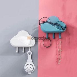Cloud Shape Drain Soap Holder With Hook