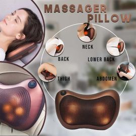 Head Neck Body Massage Pillow Heating Kneading Home And Car Body Cervical Massager