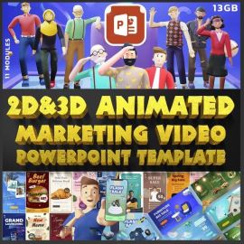 2D & 3D PowerPoint Animated Marketing Sales Video Templates 2023