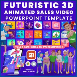 Futuristic 3D PowerPoint Animated Sales Video Templates 2023