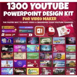 1300 Youtube PowerPoint Design Kit for Video Makers 2023
