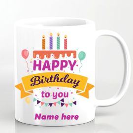 Happy Birthday Mug with Personalized Name