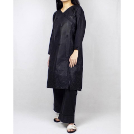 2 pc women's stitched cotton Ebriodered Suit