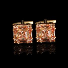 Cufflers Designer Champion Square Stone Cufflinks 3012-A | Elegant Encrusted Design | Free Gift Box