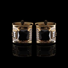 Cufflers Designer Black Tough Square Cufflinks 3015-A | Bold & Stylish | Free Gift Box