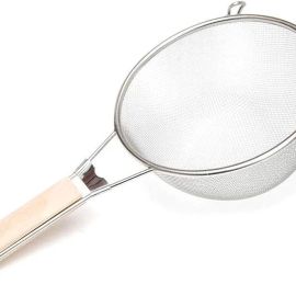 Wooden Handle Strainer For Fry Pakora Strainer Stainless Steel