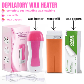 3 In 1 Depilatory Hair Removal Wax Heating Machine Waxing With Strips & Original Wax