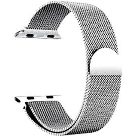 Silver Magnetic Bracelet Strap for Smart Watch 42~45mm Stainless Steel