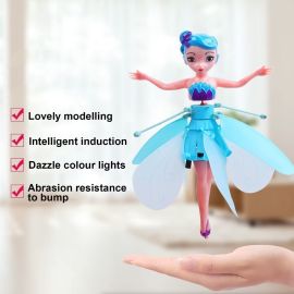 Flying Magic Fairy Princess Doll With Led Lighting Infrared Induction Control Helicopter Robot