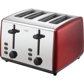 LOGIK L04TR19 4-Slice Toaster - Red & Silver