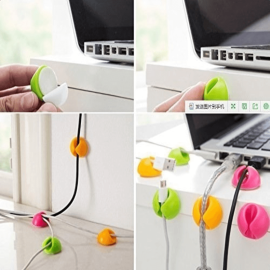 Pack Of 6 Silicon Cable Clip Earphone Wire Storage Holder Organizer - Multi