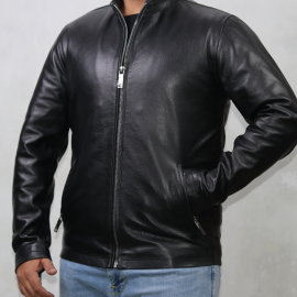 Black Leather Jacket Plain GCI