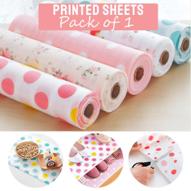(Pack of 1 Roll) - 45 X 160 Cm Waterproof Printed  Table Sheet Kitchen