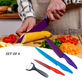 Set Of 4 Fruit Knife And Peeler