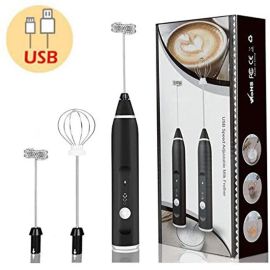 Electric Rechargeable Coffee Beater Electric Milk Drink Coffee Egg Foamer White