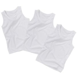 Baby Boys and Girls 100% Pure Cotton White Vest Inner wear Combo Pack of 3