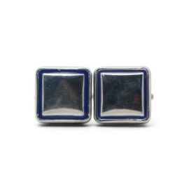 Cufflers Vintage Blue Square Cufflinks CU-1010 with Free Gift Box