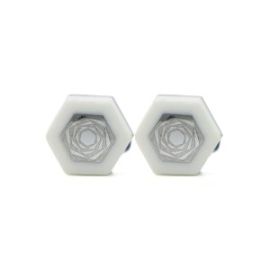 Cufflers Novelty Hexagon White Cufflinks CU-2015 with Free Gift Box