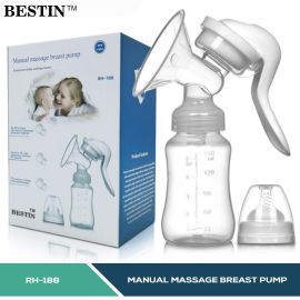 Portable Manual Breast Massage Milk Pump With Feeding Bottle