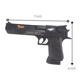 Desert Eagle Picture Projection - Sound and Music Toy_Gun For Kids - Black