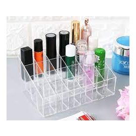 24 Grid Acrylic Lipstick and Makeup Organizer - Cosmetic Box Makeup Jewelery Box