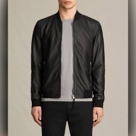 Men's Slim Fit Pu Leather Jacket M 3
