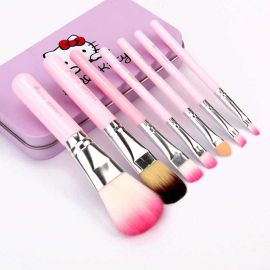 Cute Hello Kitty 7pcs Professional Makeup Foundation Powder Eye shadow Brushes Set