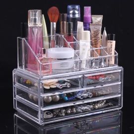 Acrylic Cosmetic Jewelry Organizer With Drawers
