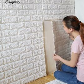 Pack Of 4 3D Foam Brick Wall Sheets