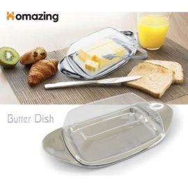 Butter Dish With Lid And Tong Stainless Steel