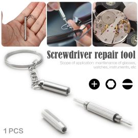Multifunctional Outdoor Utility Pocket Key Ring 3 in 1 Eyeglass Watches Screwdriver Accessories