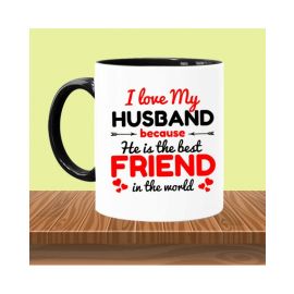 I love my husband printed coffee mug
