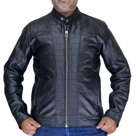 Casual Black Leather Jacket for Men