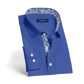 Marked Blue Men Cotton Shirt