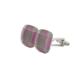 Cufflers Designer Pink Crystal Square Cufflinks CU-4015 with Free Gift Box