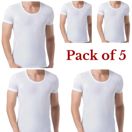 Vest For Men (Pack Of 5) In White Color