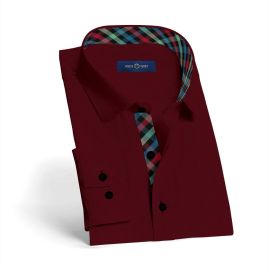 Red Clever Men Cotton Shirt