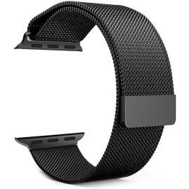 Black Magnetic Bracelet Strap for Smart Watch 42~45mm Stainless Steel