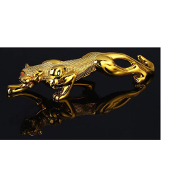 Jaguar Leopard Sculpture For Dashboard Decoration Purpose - Golden
