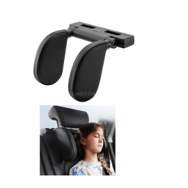 Universal Car Travelling Headrest Neck Pillow Heads Support - Black