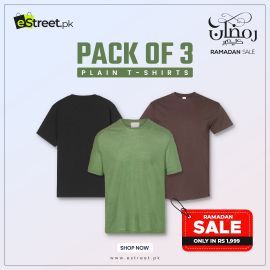 Pack of 3 Plain Round Neck T shirts