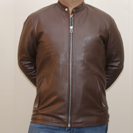 Elegant Plain Leather Jacket For Men