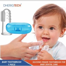 Soft Safe Baby Kids Silicone Finger Toothbrush Baby Teether Toothbrush Children's Clear Massage Dental Care Gum Brush